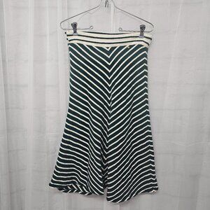 Anthropologie Harlyn Green Cream Chevron Y2K Retro Skirt Swing Mod Boho S